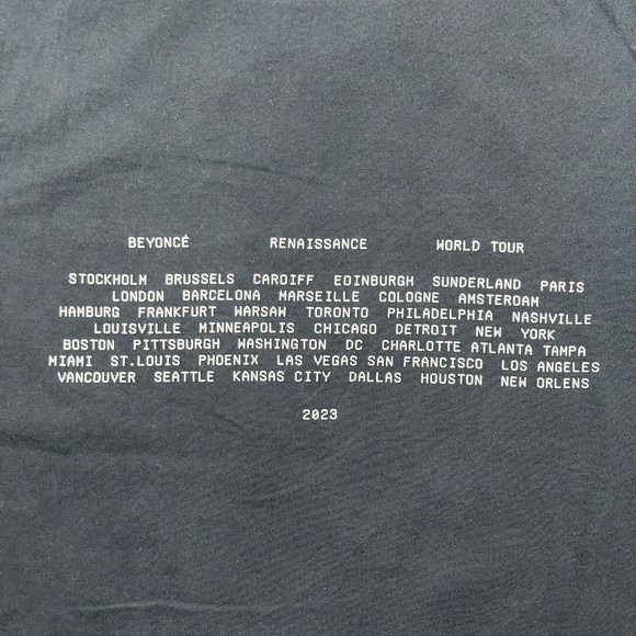 Beyonce Renaissance World Tour 2023 Black T-Shirt Large #1014 - Picture 5 of 9